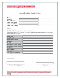 Much like legal letterhead templates and other types of bank letterhead, presently there are a few incredibly excellent details for why you might want to make use of military letterhead h. Fillable Online Agent Banking Details Form Fax Email Print Pdffiller