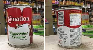 8 biji telur bersaiz sederhana. Susu Sejat Carnation