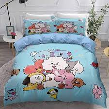 Pin On Album Bts Goang fashion simple style home bedding sets bts pattern bed linen duvet cover pillowcase home textiles.