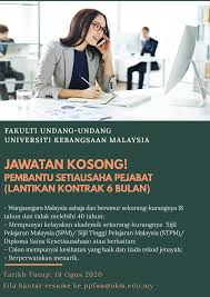 Syarikat kami agensi pekerjaan metro wise ingin menawarkan. Iklan Jawatan Kosong Di Fuu Ukm Jawatan Pembantu Setiausaha Pejabat Lantikan Kontrak 6 Bulan Faculty Of Law