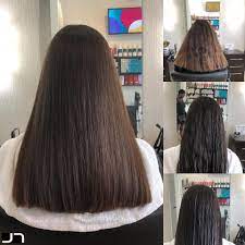 Japanese Straightening New Growth Touch Up Nearly A Year And A Half There Were About 10 Inches A Japanese Straightening Japanese Hair Straightening Wet Hair