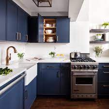 The 3 best white paint colours for cabinets. 75 Beautiful Beige Kitchen With Blue Cabinets Pictures Ideas July 2021 Houzz