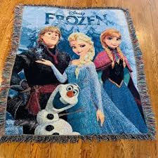 Disney frozen plush throw blanket. Disney Bedding Walt Disney Frozen Throw Blanket Anna Elsa Olaf Poshmark