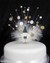 Champagne Bottle Cake Topper With Bubbles Age 21st 30th 40th 50th Ebay Bottle Cake Cake Toppers Golden Anniversary Cake