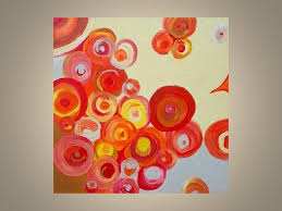 In english art, the term tondo it is used for paintings and sculpture over 60cm in diameter excluding the miniature circular portraits , made popular in the 16th century. Hand Crafted Circles Painting Abstract Modern Original 12 X12 Orange Yellow Circles Painting Devikasart By Devika S Art Custommade Com