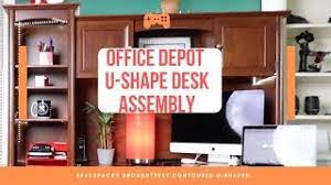 The realspace broadstreet collection offers luxury finishes and integrated conveniences for making each task just a little bit easier. Realspace Broadstreet Contoured U Shaped Desk Assembly Timelapse Video Youtube