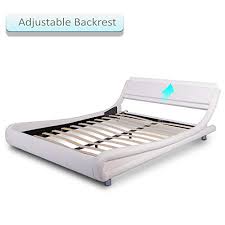 So it only requires the center of the bed to be properly supported in order to function. Allewie King Size Modern Platform Bed Frame With Curved Headboard Faux Leather Fully Upholstered Strong Wooden Slats Support Mattress Foundation With Adjustable Headboard White Pricepulse