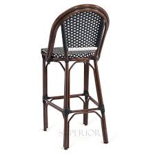 Curved Back Synthetic Wicker Bamboo Commercial Outdoor Bar Stool Outdoor Bar Stools Stool Bar Stools