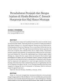 Wen siong merupakan seorang pengawas di sekolah. Persahabatan Penjajah Dan Bangsa Jajahan Di Hindia Belanda C Snouck Hurgronje Dan Haji Hasan Mustapa Rohmana Jurnal Afkaruna 2788 7567 1 Sm