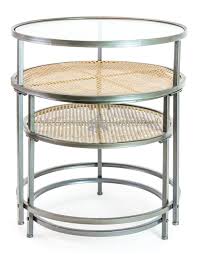 Features a rustic top paired with the black iron a modern silhouette with all the charm of a vintage, the jean round nightstand is a versatile. Iron Glass And Rustic Metal Rattan Set Of 2 Round Side Tables