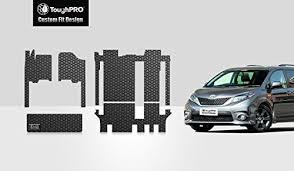 Toughpro Toyota Sienna Floor Mats 8 Passengers Full Set Storage Mat All Weather Heavy Duty Black Rubber 20112016 More Toyota Sienna Floor Mats Toyota