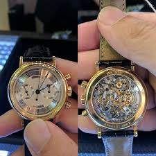 Repost The Breguet Classique Chronograph 36mm Front And Back Lemania Movement Finishing Is Actually Very Respectable Horology Chronograph Wrist Shot