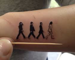 Black and grey beatles tattoo design for sleeve. Mini Beatles Tattoo Beatles Tattoos Tattoos Tattoo Designs