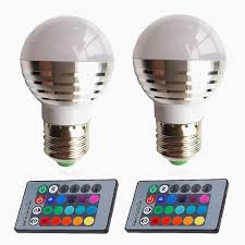 Eleidgs 2 Pcs Xq001 3w Decorative Bulbs Rgb Led Magic Light Bulb Lamp Mood Lighting Led E26 E27 Bulb Color Changing With Remote Control Amazon Com