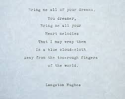 Items Similar To Typewriter Poem The Dream Keeper Langston Hughes Original Life Poem Poetry Old Style Typewriting On Etsy Poems About Life Words Life Quotes