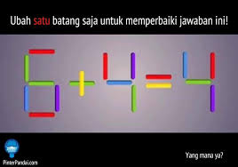 Check spelling or type a new query. Permainan Matematika Ubah 1 Batang Perbaiki Jawaban Ini