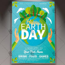 Happy Earth Day Spring Flyer Psd Template Psdmarket Flyer Earth Day And Night Happy Earth