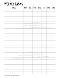 Weekly Routine Tasks Tracker Habits Planner Editable Printable Reminder Cleanng Insert List Refill Us Letter Size Resize A5 Personal Size Planner Routine Planner Weekly Routine