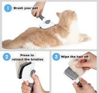 Cat Dog Brush,Pet Grooming Comb,Self Cleaning Cat Dog Slicker Brushes For  Shedding Pet Grooming Tool One Click To Clean Orange P 60625321