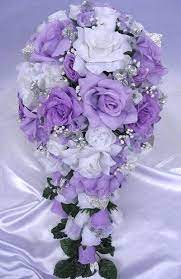 Lavender crafts lavender flowers dried flowers french lavender lavander lavender fields wedding wands wedding gifts for bride deco floral. Wedding Bouquet Bridal Silk Flowers Lavender Silver White Cascade 21 Pcs Bouquets Package Decoration Centerpiece Rosesanddreams In 2020 Wedding Bouquets Wedding Flowers