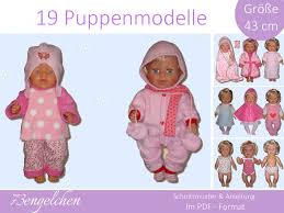 Die schnittmuster werden im pdf format angezeigt. Winterkollektion 19 Modelle Schnittmuster Fur 43 Cm Puppen