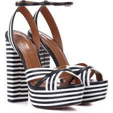 Black And White Wedges Sandals Aquazzura Sundance Plateau 140 Leather Sandals 775 Liked On Polyvore Featuring Sh Leather Platform Sandals Black And White Sandals White High Heel Sandals