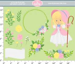 Happy Birthday Flowers Clipart For Her Little Bo Peep And Her Sheep Clipart Set Floral Sheep High Resolution Png Files 29 Clipart Illustrations Clip Art Illustration Little Bo Peep