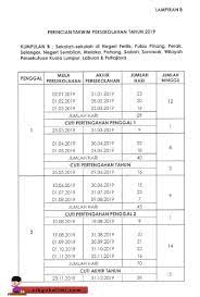 Perlis, pulau pinang, perak, selangor, negeri sembilan, melaka, pahang, sabah, sarawak, wilayah persekutuan kuala lumpur. Takwim Penggal Dan Cuti Persekolahan Tahun 2019