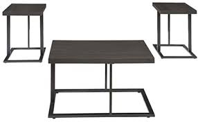 Signature design by ashley lewis 3 piece ocassional table set, includes coffee & 2 end tables, brown. Ashley Furniture Signature Design Airdon Contemporary 3 Piece Table Set Includes Coffee Table 2 End Tables Bronze Finish Buy Online At Best Price In Uae Amazon Ae