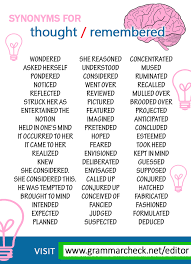 Synonyms For Thought Or Remembered Book Writing Tips Writing Words Essay Writing Skills