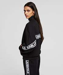 Custom sweatshirts for great comfort and style. Karl Logo Tape Zip Up Sweatshirt Karl Lagerfeld Collections By Karl Lagerfeld Karl Com