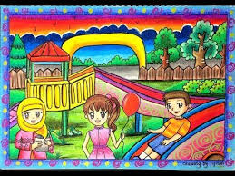 Cara Gradasi Warna Oil Pastel Tema Playground Youtube Cute Easy Drawings Animal Art Projects Kids Art Class