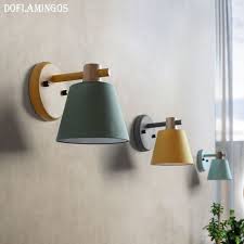 Modern Led Wall Lamp Metal Wood Wall Light Fixtures Home Lighting E27 Led Bedroom Bedside Decoration Wall Sconce Wall Lamps Diy Bedside Wall Lights Wall Lights