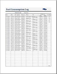 Fuel Consumption Log Template For Ms Excel Calc Document Hub