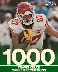 Can't spell Kelce without 1 K 👏 Congrats to @killatrav on becoming the 3rd  TE in NFL history with 1,000 career receptions