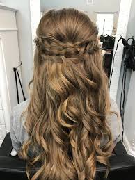 Besides, these slightly waved half up half down hairstyle ideas for prom look super romantic. Braided Half Up Half Down Prom Hair Promhairstyleupdos Hair Styles Braids For Long Hair Bombshell Hair