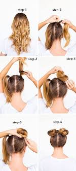 Cute Space Bun Hairstyle Hair Bun Tutorial Long Curly Hair Hair Styles