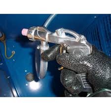 When compressed air flows through the first hose, it creates pressure which pulls sand from a tank through the second hose. Sand Blast Cabinet Sandblaster Sandblasting Machine Type 220 L 319 99