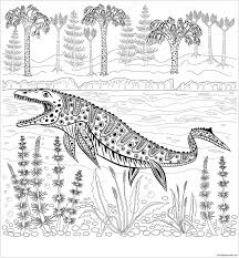 Alligator dot painting coloring page. Mosasaurs Prehistoric Reptile Monster Coloring Pages Dinosaurs Coloring Pages Coloring Pages For Kids And Adults