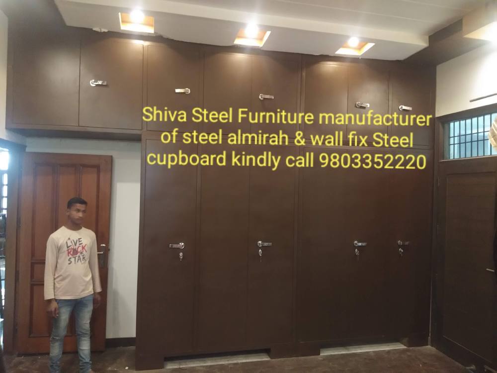 Steel Wardrobe In Wooden Shade product image
