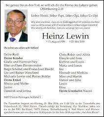 Traueranzeigen von Heinz Lewin