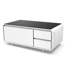 Amazon Com Sobro Soctb300whbk Coffee Table With Refrigerator Drawer Bluetooth Speakers Led Lights In 2020 Refrigerator Drawers Coffee Table Refrigerator Coffee Table