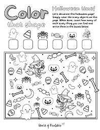 The spruce / margot cavin all the halloween party games for kids listed below use items you probably alr. Free Printable I Spy Halloween Coloring Page Game World Of Printables
