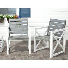 Safavieh Irina White Ash Grey Acacia Wood Outdoor Lounge Chair 2 Pack Fox6701a Set2 The Home Depot In 2020 Wood Patio Furniture Lounge Chair Outdoor Outdoor Dining Chairs