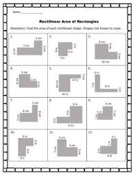 Rectilinear Area Worksheet By Shayna Vohs Teachers Pay Teachers Area Worksheets Worksheets Area And Perimeter Worksheets