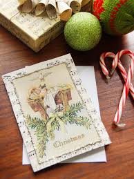 How to make a easy christmas card. Vintage Sheet Music Handmade Christmas Card Hgtv