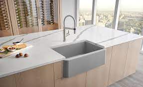 Single bowl kitchen sink in anthracite the blanco ikon collection provides farmhouse the blanco ikon collection provides farmhouse inspiration with designer flexibility built right in. Blanco Expands The Ikon Farmhouse Sink Collection With A 27 Single Bowl Apron 2019 04 25 Stone World