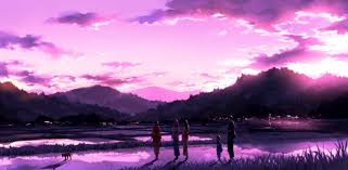Feel free to use these pink anime images as a background for your pc, laptop, android phone, iphone or tablet.<br />there are 56 pink anime wallpapers published on this page. Original Anime Landscape Sunset Sky Cloud Beautiful Pink Group Family Girls Kimono Wallpapers Hd Desktop And Mobile Backgrounds