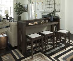 Torjin Brown And Gray Long Counter Height Dining Room Set In 2020 Counter Height Dining Room Tables Dining Room Remodel Narrow Living Room