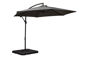 Easy to assemble and position, this garden umbrella can be transported to wherever you are, to help you seek shade in your favourite garden spots. Royalcraft Grey 3m Standard Cantilever Over Hanging Powder Coated Parasol With Cross Stand At Gardenman